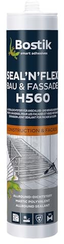 BOSTIK H560 Seal'n´Flex Mastic hybride pour construction et façade Blanc – Élastique souple, polyvalent, sans solvant, faible rétrécissement, pour intérieur et extérieur, 290 ml