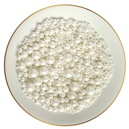 Miss Bakery's House® Perles de sucre comestibles - blanches - 120 g - boules - décoration de gâteaux, desserts, cupcakes