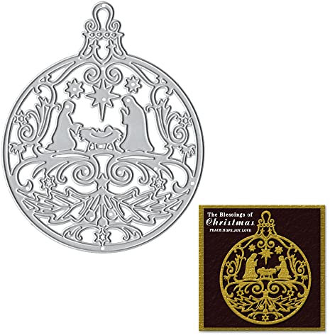 Hying Christliche Krippen-Stanzformen Religion Gebet Segen Weihnachten Stanzformen für Kartenherstellung Scrapbooking Papier Basteln Album Stempel DIY Ostern Weihnachten Dekor Leder