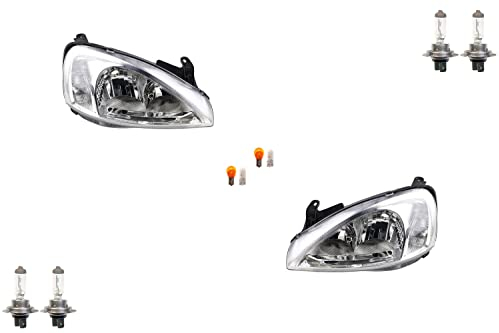 Johns, passend für Opel Corsa Scheinwerfer C -03 Satz + Leuchtmittel Set links, rechts
