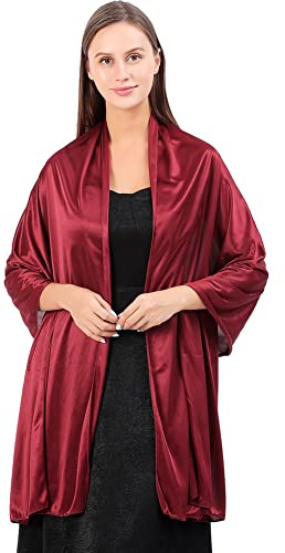 Ladiery Damen Seide Satin Stola Festlich,Shawl für Brautkleider Abendkleider Sommer Elegante Party Weicher Schal