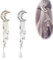 Cimenexe Bohemian Moon Star Haarspange Gepflasterter Mond Haarspange Silber Kristall Tropfen Haarnadeln Clip Dangle Kristallquaste Haarspange Kopfclip Strass Kopfbedeckung Dekorativer Haarschmuck