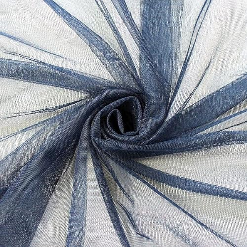 STOFFKONTOR Braut Tüll Stoff Soft Touch - Meterware, Farbe Dunkel-Blau - zum Nähen von Bekleidung, Schleier, Dekoartikeln UVM.