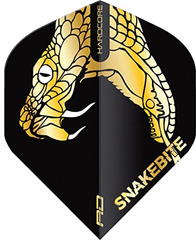 RED DRAGON Peter Wright Snakebite Hardcore Premium Gold Snake Dartflug - 3 Set pro Packung (insgesamt 9 Dart-Flights)