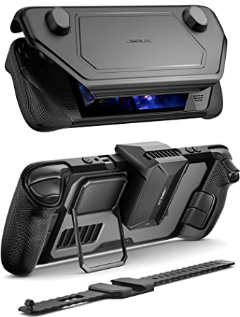 JSAUX ModCase Compatible con Steam Deck, PC0104 Funda Modular con Accesorios: Protectora, Cubierta Frontal, Ventilador Enfriamiento, Soporte Metálico y Correa - Set de Enfriamiento