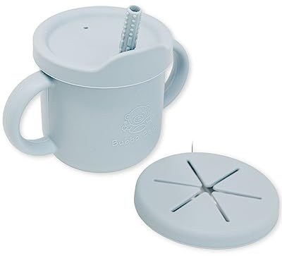 Bubba Bear Baby Cup with Straw | Weighted Sippy Cups for Babies from 6 Months | Non Spill Straws Bottle for Toddlers | Easy Toddler Drinking Water Bottles with Lid for Kids Weaning & Transition