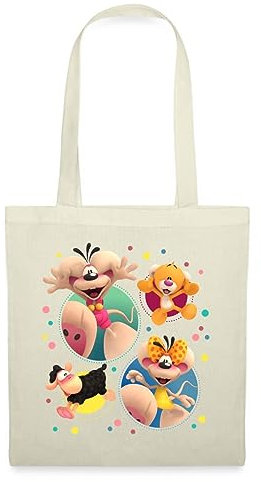 Spreadshirt Diddl Wollywell Diddlina Pimboli Charaktere Stoffbeutel, One size, Natur