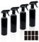 GVSAVY 4 Black Spray Bottles, Refillable Empty Spray Bottles, Multipurpose Plastic Spray Bottles With Labels, For Cleaning, Gardening, Hair Salon And More (500ml)
