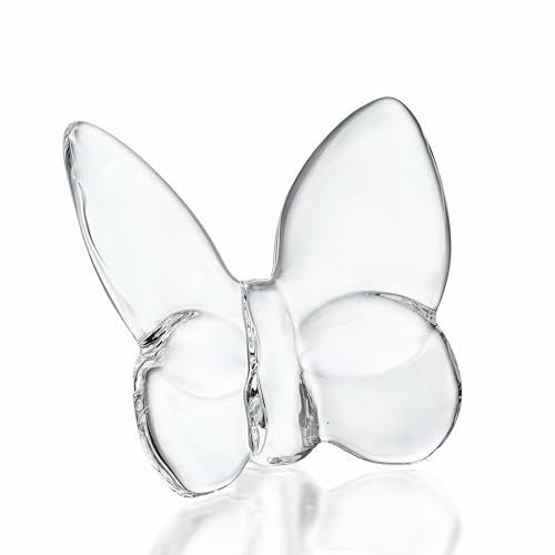 kanpura Crystal Flying Butterfly Figurine Collection Cut Glass Butterfly Ornament Statue Crystal Animal Collectible (Clear)