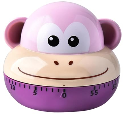 perfk Küchentimer, Kochtimer, niedlicher 60-Minuten-mechanischer Wecker, Timer zum Backen, Kochen, Klassenzimmer, Kinderstudium, AFFE