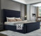 THE VOGUE Interiors Upholstered Bed Frame | Ottoman Storage Bed Frame | Plush Velvet Bed Frame With Black Thread | Double King,Super King Bed Frames (Black Plush Velvet, 5FT KING)