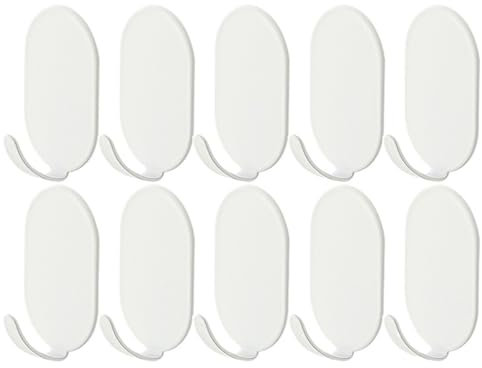 Command Hook 10 Pieces of Carbon Steel Hooks, Iron Art Kitchen and Bathroom Wall Hanging Hooks, Storage Racks Door Hooks(White)