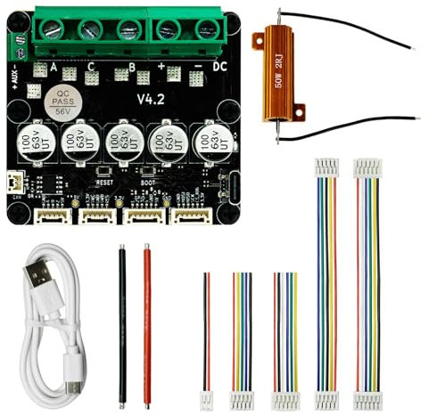 Pyhodi ODESC V4.2 Bürstenloser Servomotor-Controller, Hochstrom-Treiberplatine, Ausgestattet mit USB-PWM-UART-CAN-Analogeingang, für Robotergelenksteuerung, Industrielle BLDC-Steuerung