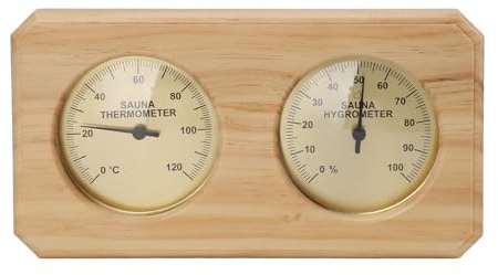 Thermom¨¨tre et Hygrom¨¨tre de Sauna en Bois 2 en 1, Mesure de la Temp¨¦rature et de l'humidit¨¦, Jauge Int¨¦rieure, Salle de Sauna D'h?tel