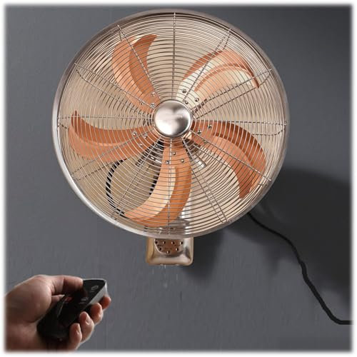 Ventilateur mural industriel de 45 cm, ventilateur oscillant à haute vitesse avec lames en aluminium, ventilateur mural silencieux pour atelier, garage, terrasse, utilisation commerciale, 3 vitesses