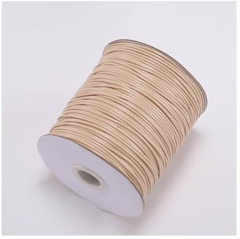 Wisafory Cordon en cuir ciré - Cordon en cuir - Pour la fabrication de bijoux, bracelets, travaux manuels, décoration, projets de bricolage, couture - Camel - 1,5 mm x 10 m
