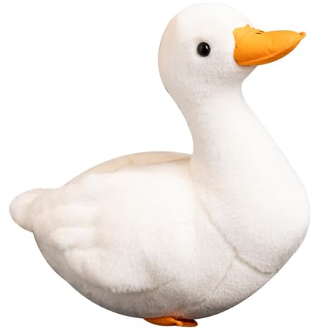 Plüschtier Enten, Großes Stofftier Kuscheltier Simulation Enten, Spielzeug Wurfkissen Enten Stofftier, zum Spielen und Kuscheln, Geschenk für Kinder Mädchen (25 cm,Weiß)
