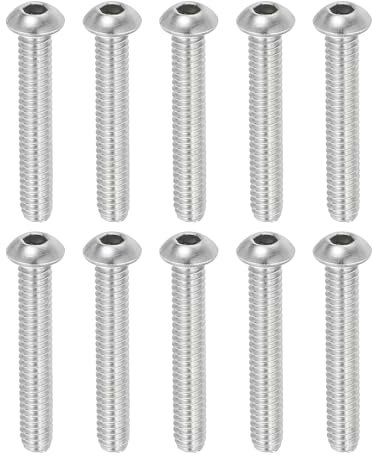 PATIKIL Vis à tête cylindrique à six pans creux 1/4-20 x 1-1/2, 10 pièces, en acier inoxydable 304, 18-8, empreinte hexagonale Allen, filetage complet, filetage fin UNC