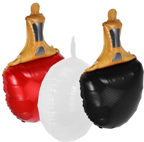 PRETYZOOM 3 Luftballons aus Aluminium in Form von Tischtennisschlägern, Dekoration für Partys, Geburtstage, Wettbewerbe, leichtes Zubehör, tragbar, für festliche Atmosphäre