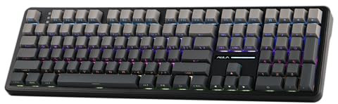EPOMAKER AULA F108 Wireless Gaming Keyboard with 8000mAh Battery, US Layout Full Size Mechanical Keyboard with 108 Hot-Swappable Keys, RGB, for Mac/PC/Android (BlackOmbre, Greywood V3)