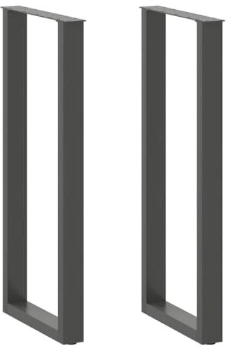 WKIEQACO Accessoires de table, pieds de table, pieds de table basse en forme de U, 2 pièces, anthracite, 40 x (110–111) cm en acier