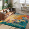 Tappeto moderno colorato con design astratto 130 x 200 cm verde acqua blu verde giallo arancione rosso rosa beige crema bianco marrone grigio blu navy modello acquerello tappeto