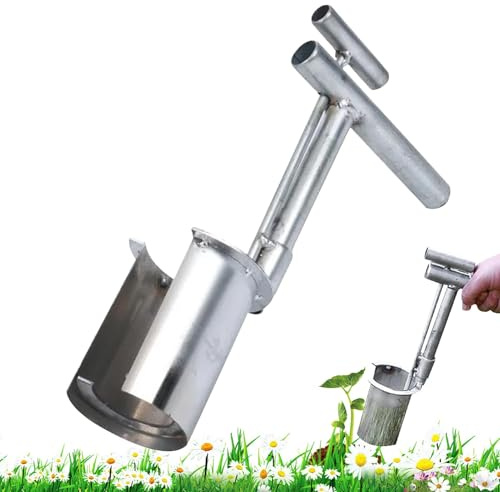 Garten-Umpflanzwerkzeug, Edelstahl-Blumenzwiebel-Pflanzgefäß, Handpflanzer, Blumenzwiebelpflanzwerkzeug, Baumsämling-Pflanzgefäß, verschleißfestes Material, ergonomische Präzision für Garten und Hof