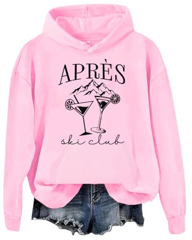 Apres Ski Club Hoodie, Apres Ski Club Sweatshirt, Apres Ski Sweater, Apres Ski Club Shirt, rose, XL