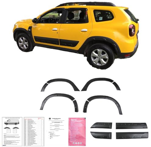 Oneway Kit carrosserie complet compatible avec Dacia Duster II 2018-2024 avec Park Assist (Offroad) - Noir mat