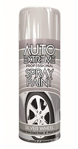 SCHNAZZ - 4 x Auto Extreme Silver Wheel Aerosol Spray Paint 400ml, Professional Quality, Perfect Finish, Multipurpose Exterior and Interior Spray for Cars, Bikes,Vans, Metal, Wood and more