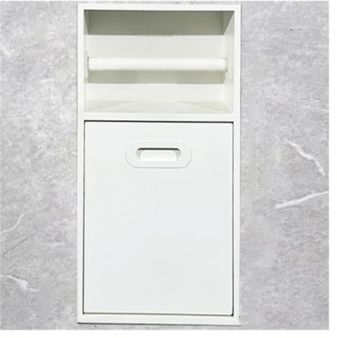 Nicchia Doccia in Acciaio Inox, Porta Pattumiera da Incasso per Nicchia Doccia, Mensola Porta Shampoo Integrata per Riporre Shampoo E Articoli da Toel,White-20x50x14cm/7.87x19.68x5.51in
