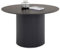 IDIMEX Table à Manger Ronde Vianney pour 4 à 6 Personnes, Noir, Plateau Effet Bois et Pied en métal Style cannelé, Pied Arrondi Effet strié, Table de Cuisine