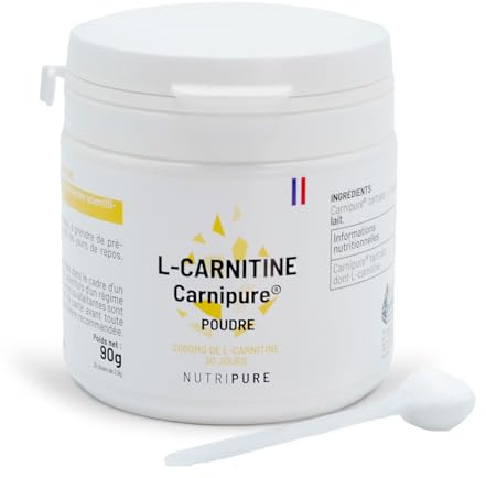Nutripure | L-Carnitine Carnipure® 2000 mg | Forme Pure | Poudre 90 g | Énergie & Métabolisme | Haute Biodisponible | Idéal Avant l'Entraînement | Vegan | 1 Mois | Made in France