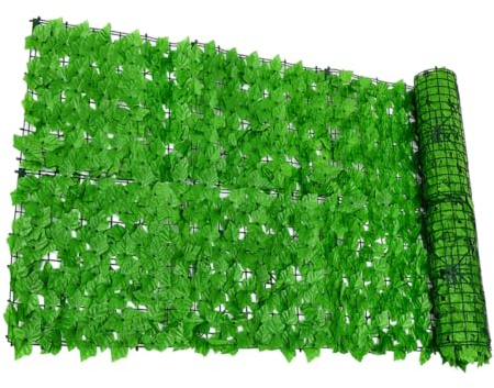 VOSAREA Mur de Clôture Verte Artificielle en Plastique, Écran de Jardin | Vert, Résistant à Décoloration, Laisse Circuler L’air, pour Jardin et Arrière-cour