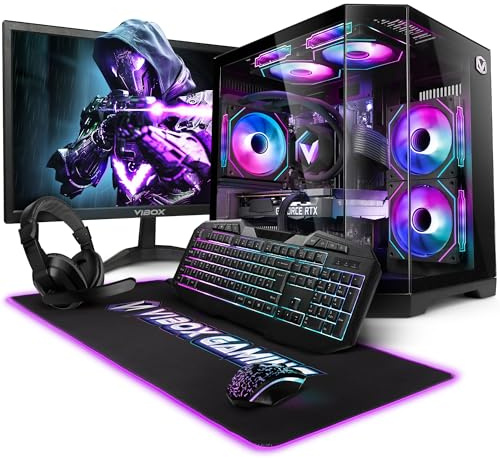 Vibox VIII-597 Gaming PC Bundle • Intel Core i9 12900KF 16-Core • Radeon RX 9060 XT 16GB • 16GB RAM • 1TB SSD • Windows 11 • 23 Monitor • WiFi