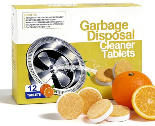 Garbage Disposal Cleaner Tablets, Sink Cleaner and Deodorizer, Disposal Cleaners and Deodorizer, Powerful Foaming Tablets,Natural Formula Cleans Sink Grind Chamber & Drainpipe (1Box)