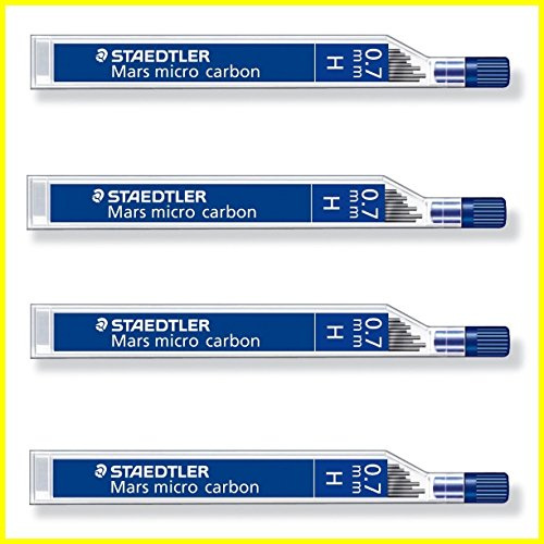 STAEDTLER Mars Micro Carbon 250 0.7mm H - Pencil Lead Refills - 4 Tubes/Packs (48 Leads) - Haa