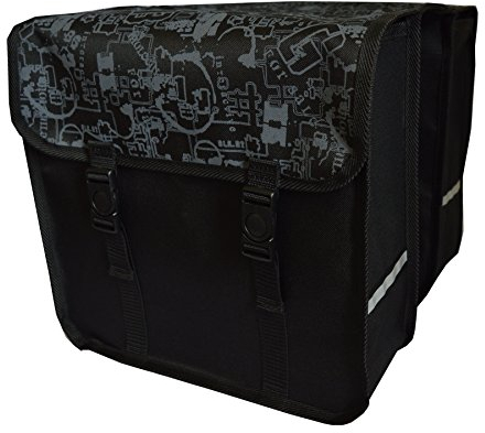 Beluko FAHRRADTASCHE 26 28 Erwachsene Satteltasche Gepäckträgetasche Doppel 2x15l / Einzelne 1x15l (16. Duo - Letters)