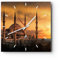 Modern Wanduhr Sonnenuntergang Istanbul türkei Reise 30x30cm Quadrat Klein Wand Uhr Glas Analog Zimmeruhren Küche Büro Wohnzimmer Glasuhr Wall Clock Dekoration Design Küchenuhr C3AC30x30-2846