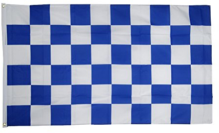 Flaggenfritze Fahne/Flagge Karo Blau Weis - 150 x 250 cm + gratis Sticker, XXL-Fahne