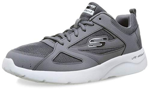 Skechers Men's DYNAMIGHT 2.0-FALLFORD Trainers, Grey (Charcoal/Black Ccbk), 9.5 (44 EU)