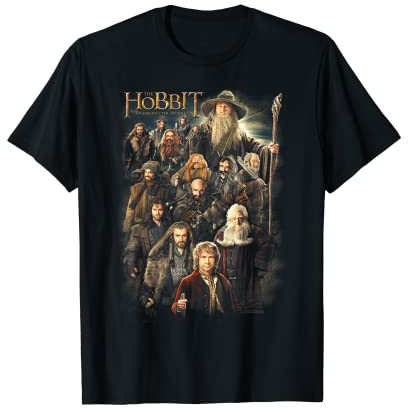 Warner Bros. Hobbit Somber Company T-Shirt, Unisex-Erwachsene, Schwarz, S