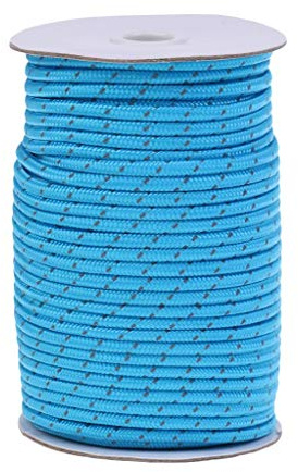 Inzopo 5 mm 50 m fluoreszierendes reflektierendes Spannseil, Nylonschnur für Outdoor, Camping, Wandern, Zelt, blau, 5 mm x 50 m