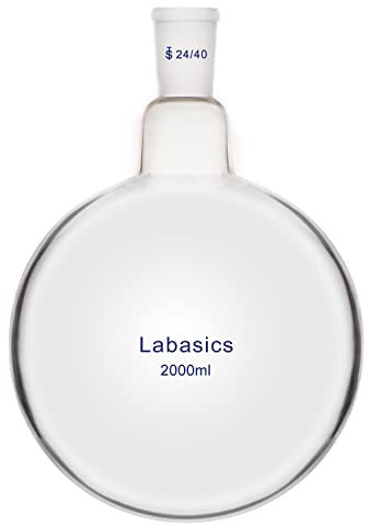 Labasics Verre 50ml RBF Fond Rond Ballon à Col Simple, Single Neck Round Bottom Flask avec Joint Extérieur Standard 24/40 (2000ml)