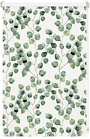 GARDINIA Rollo Digiprint Blackout Isabella zum Klemmen, Lichtundurchlässiges Rollo mit Digitaldruck, Alle Montage-Teile inklusive, Weiß/Dekor, 90 x 150 cm (BxH)