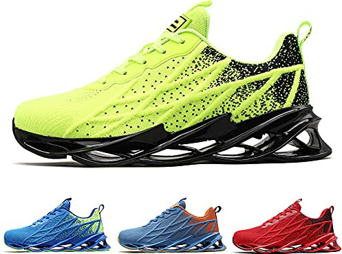 Scarpe Uomo Donna Sneakers Air Running Sportive Outdoor Fitness Trainers Green 46 EU