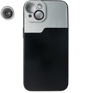 SYSTEM-S Makro Linse 30x Mikroskop Filter mit Hülle in Schwarz für iPhone 13