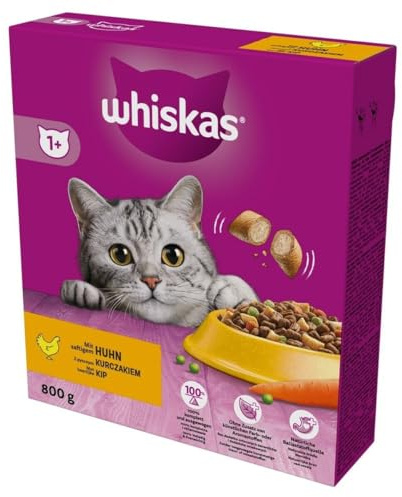 WHISKAS® Karton Trocken 1+ mit Huhn 800g