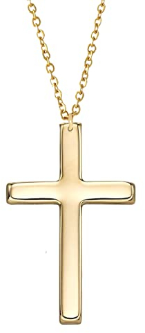 Kritz Damen Halskette Kreuz Gold - Anhänger religiöser Kreuz minimalistisch mit Verstellbare Kette - Schmuck Modisches Geschenk für Frauen