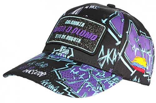 Casquette Plata o Plomo Violette et Noire Strass Streetwear Colombia Baseball - Taille Unique - Violet